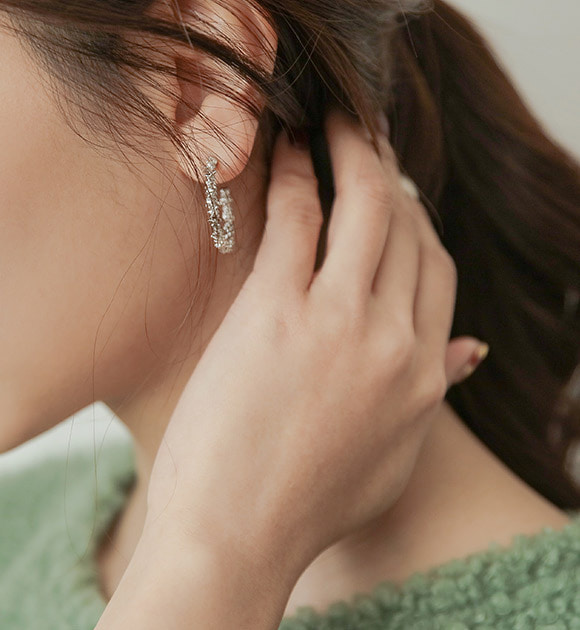 韓國不規則凹凸感C型耳環