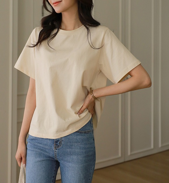 韓國9種顏色絲光基本短袖T恤