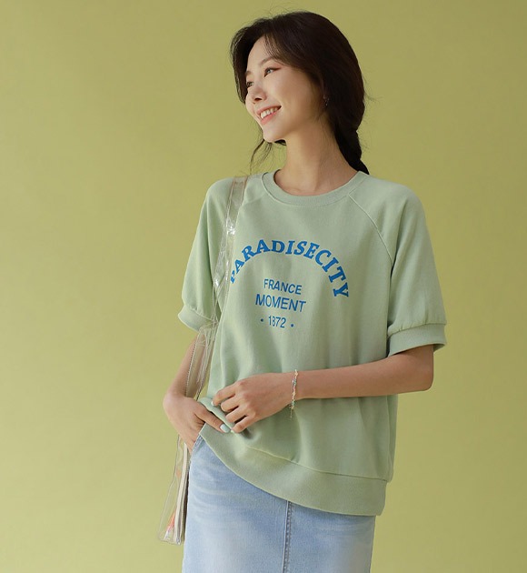 韓國天堂毛圈布短袖衛衣