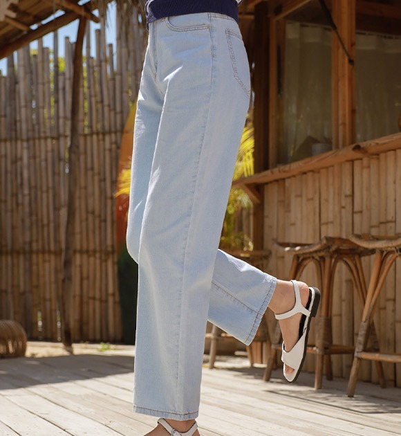 韓國夏季感性薄款寬版牛仔褲(短&amp;長款 2type)