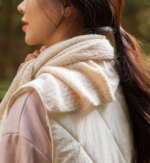 韓國純色針織圍巾