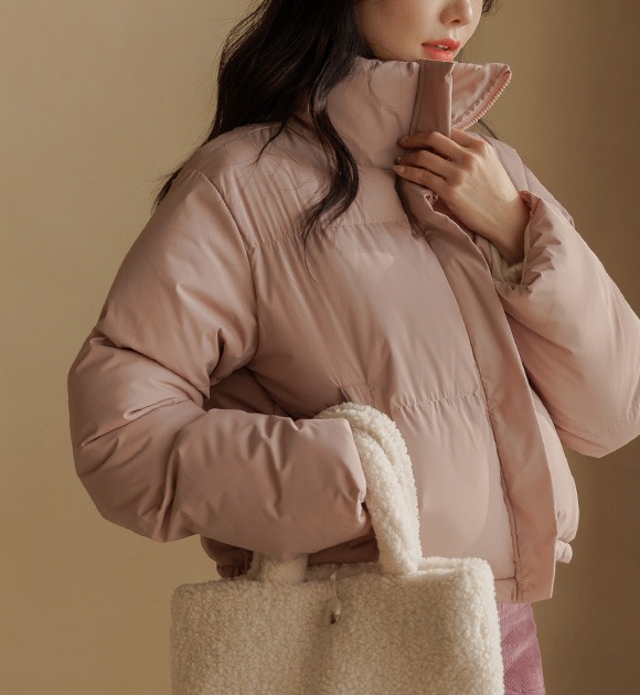 韓國鴨絨+羽絨棉微短版保暖外套