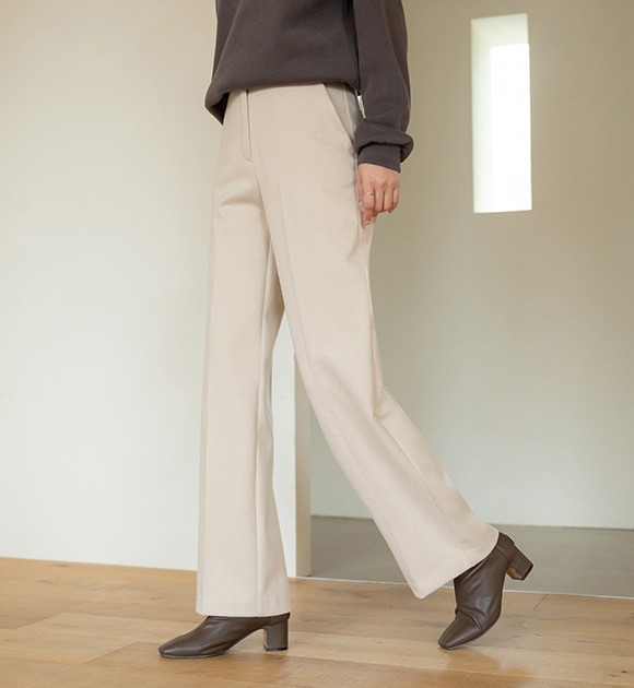 韓國鬆緊腰寬版西裝褲