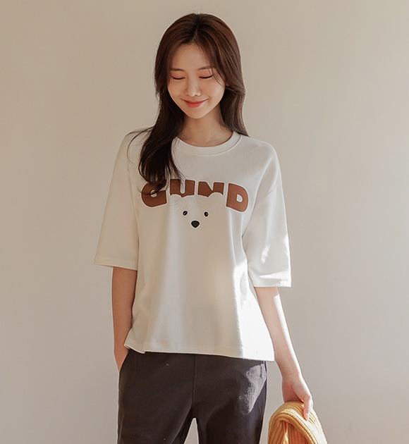 韓國五分袖寬鬆T恤