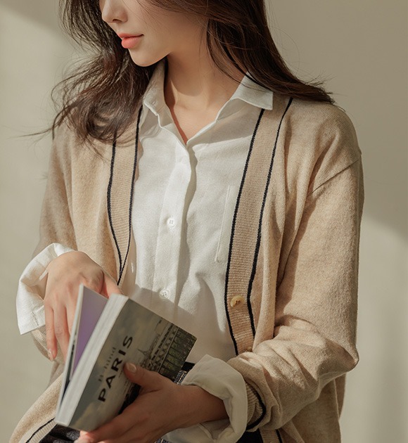 韓國羊毛混紡針織外套