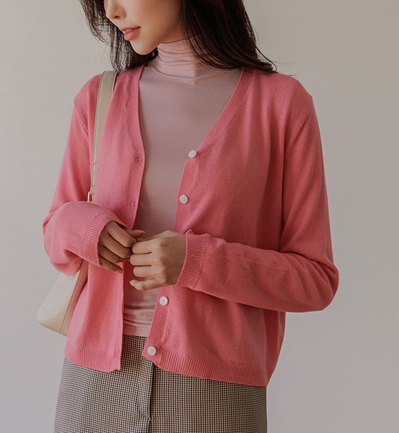 韓國排釦微短版針織外套