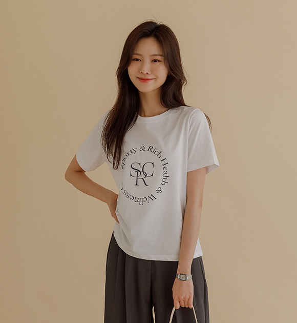 韓國字母燙印短袖T恤