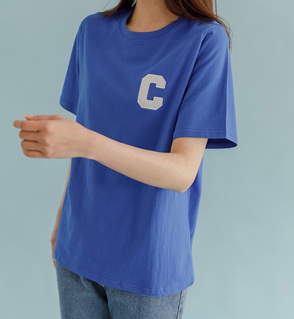 韓國胸前C字短袖T恤