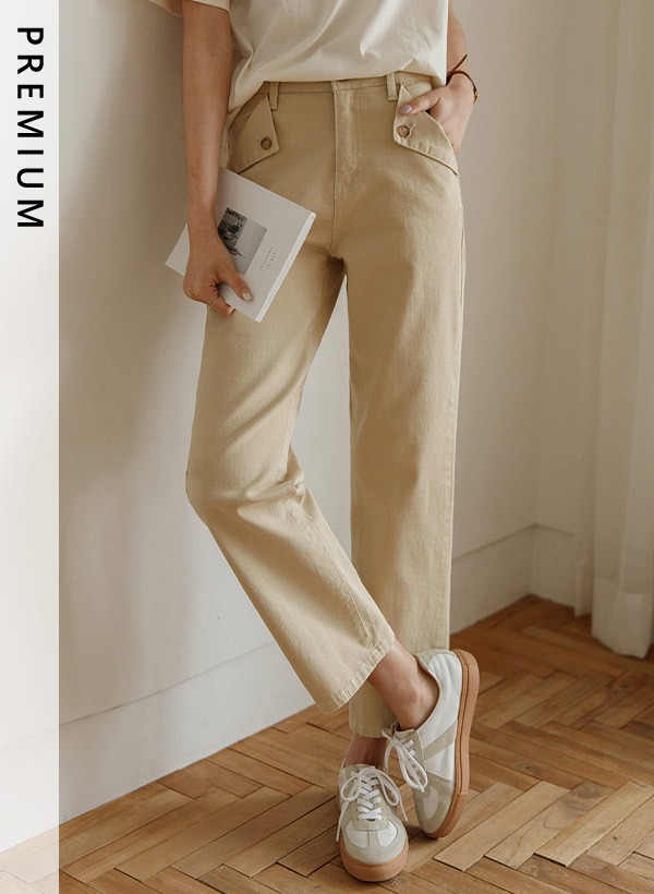 韓國[哇，好爽]三角造型口袋棉質哈倫褲