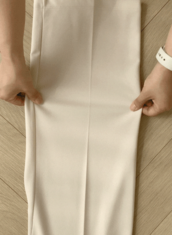 韓國寬版鬆緊帶寬管西裝褲
