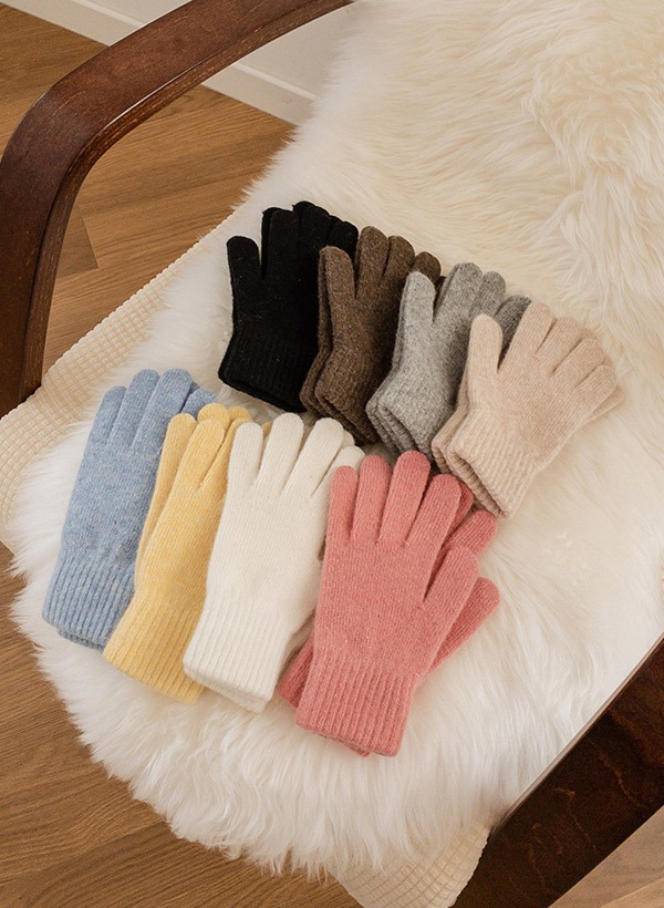 韓國多色款羊毛混紡針織手套