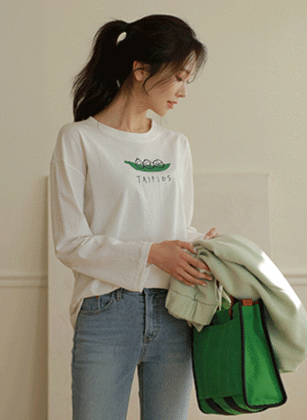 韓國Triple印花寬鬆版長袖T恤