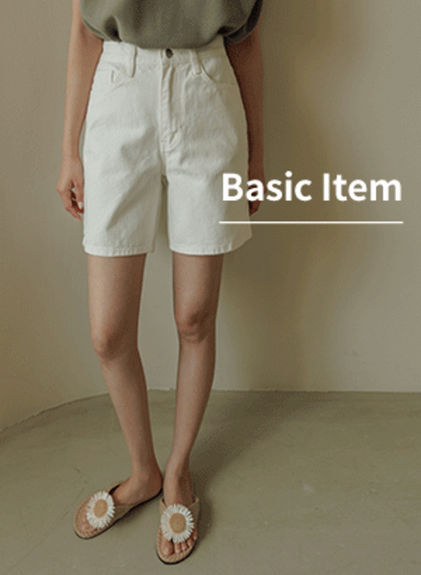 韓國清淡無彈力棉製4分短褲