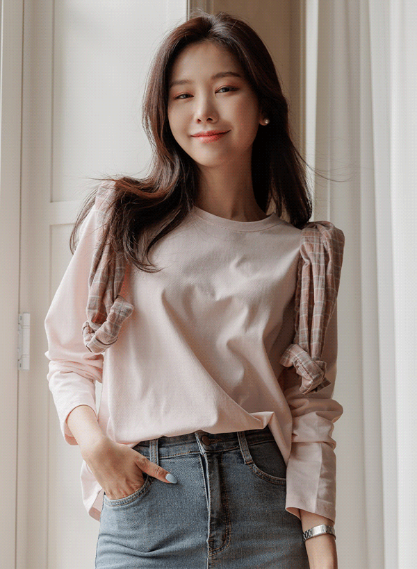 韓國圓領寬鬆T恤