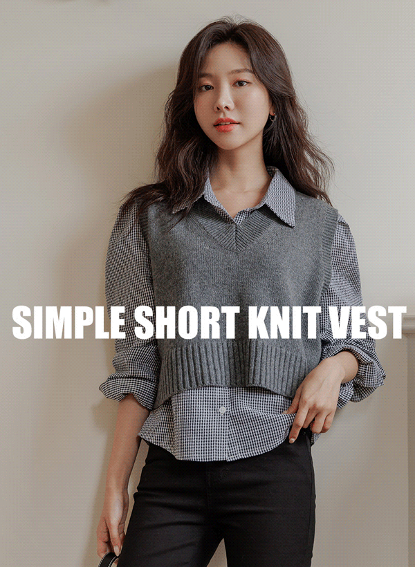 韓國混羊毛短版針織背心