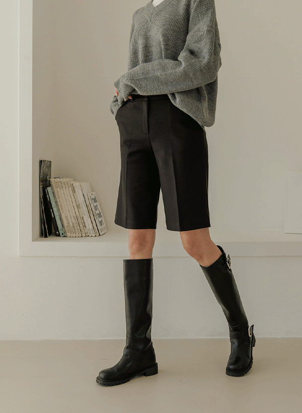 韓國刷毛五分西裝褲