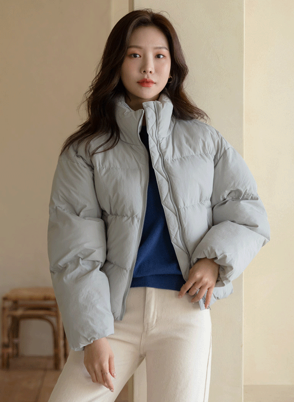 韓國立領拉鍊保暖外套