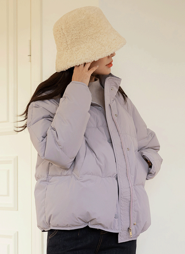 韓國立領鴨絨保暖外套