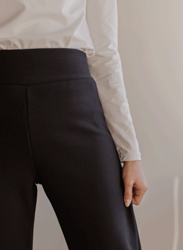 韓國寬版鬆緊帶內刷毛直筒褲
