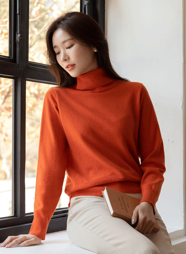 韓國羊毛混紡長袖針織上衣