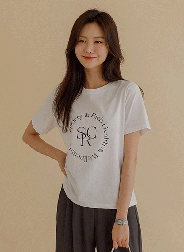 韓國字母燙印短袖T恤
