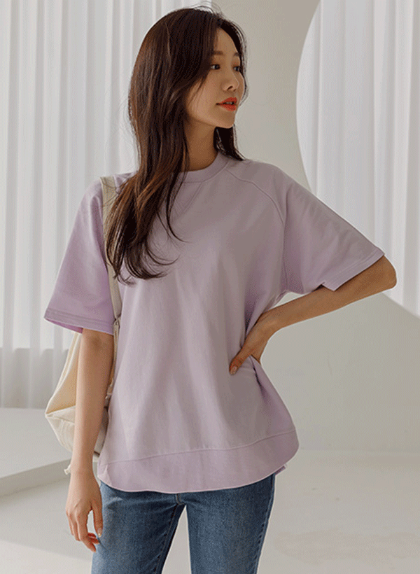 韓國高低襬拉克蘭短袖T恤