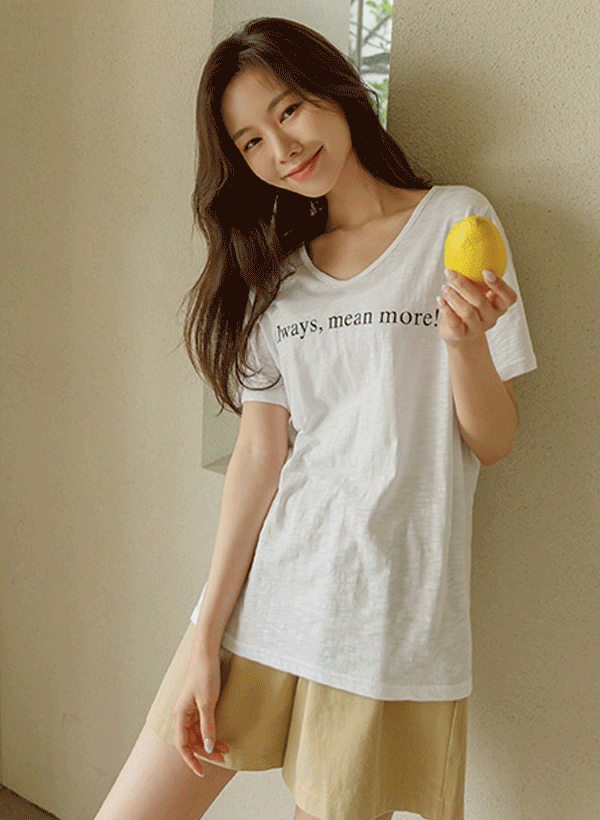 韓國印字棉質T恤