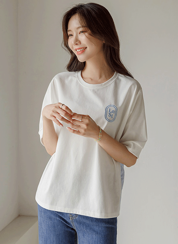 韓國螺紋針織彈力配色T恤