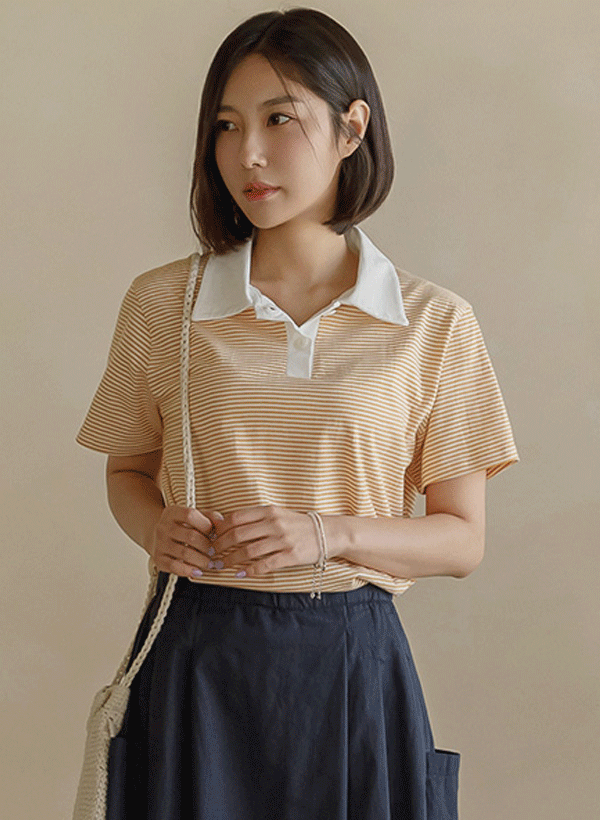 韓國短袖棉質POLO衫