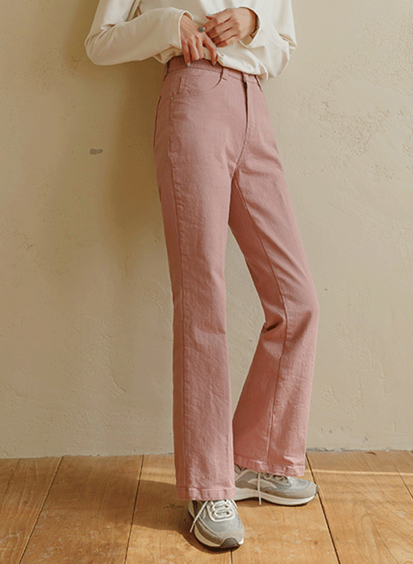 韓國復古色系喇叭長褲