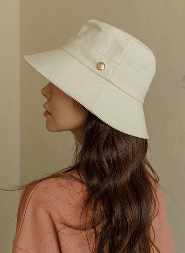 韓國基本款金屬裝飾漁夫帽