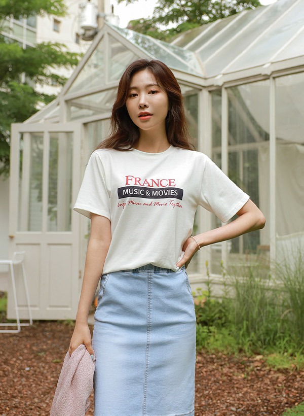 韓國法式水潤彈力短袖T恤