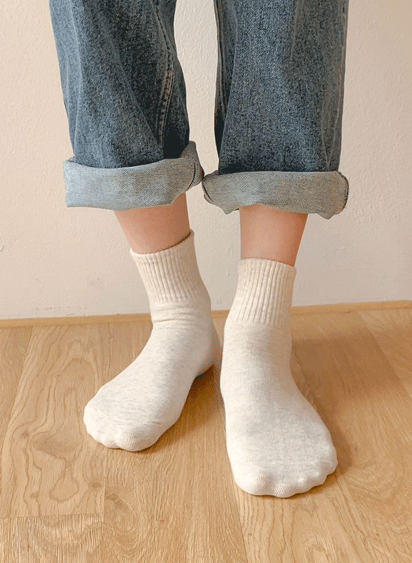 韓國中筒棉混紡襪