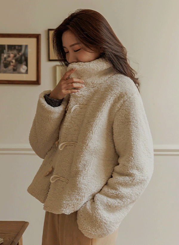 韓國仿羊絨絎縫內裡外套