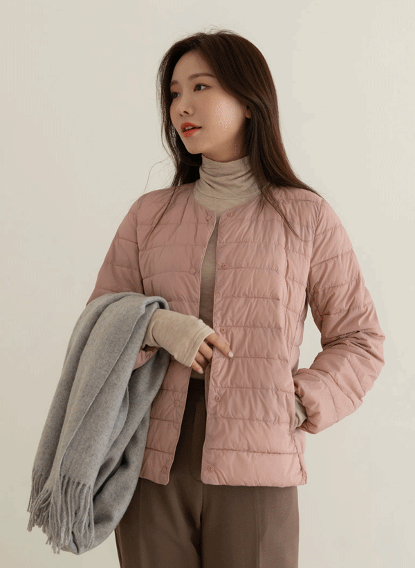 韓國排釦輕量羽絨外套