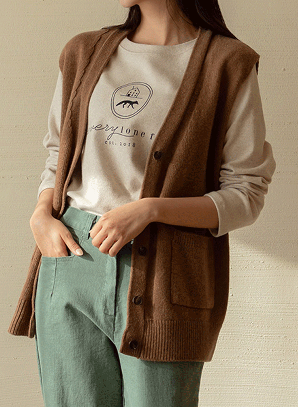 韓國羊毛混紡針織背心