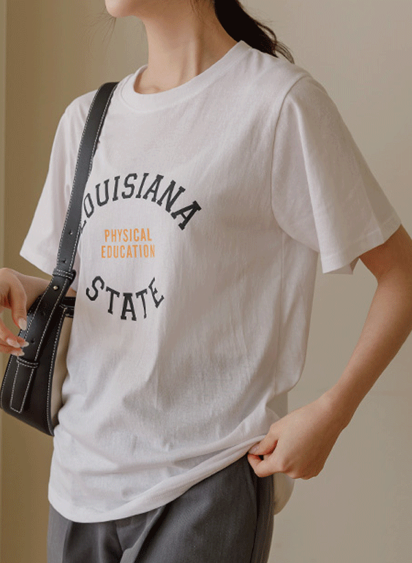 韓國配色字母短袖T恤