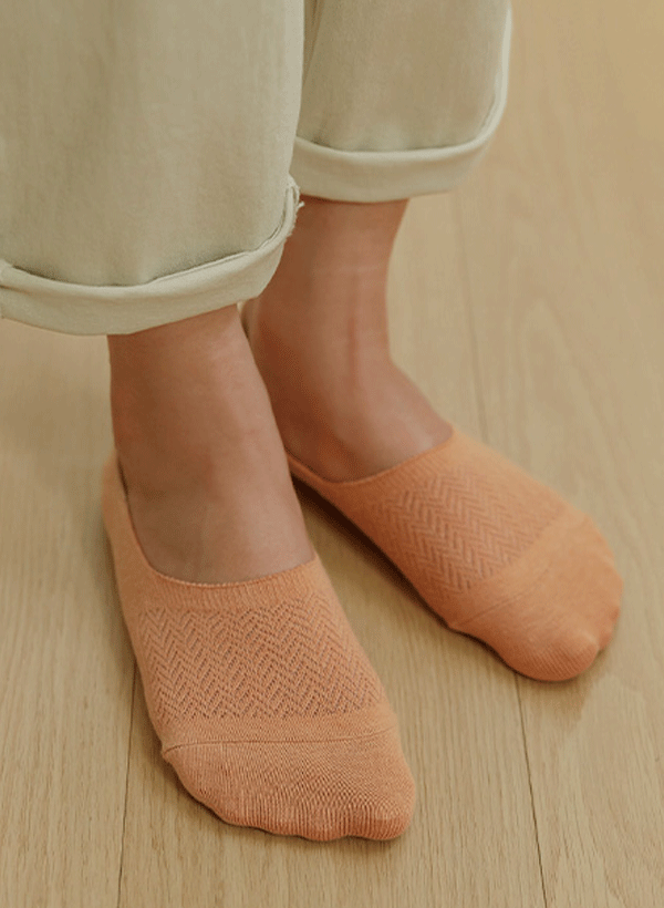 韓國人字紋棉混紡隱形襪