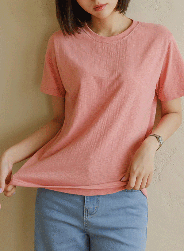 韓國[1+1]純色圓領T恤